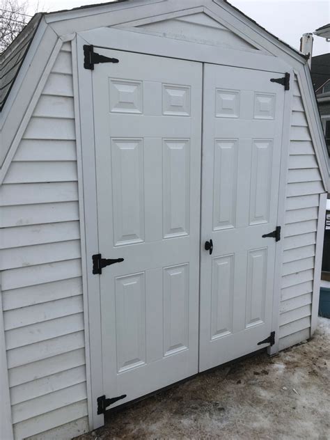 sheet metal shed doors|wood shed replacement doors exterior.